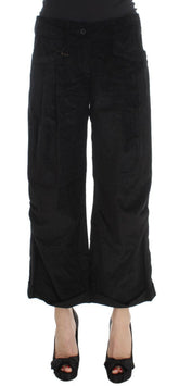 Ermanno Scervino Black Velvet Cotton Capri Bootcut Pants -   -  Ermanno Scervino.